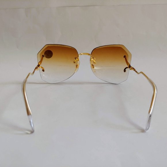 NWT Vintage 90's Lady Small Dia-Cut Bi-Focal Reading Sunglasses +1.50 (Brown) - Picture 3 of 4
